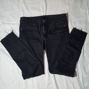 h&m black distressed skinny jeans